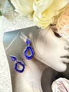 Kolczyki "Królewski Błękit" Orientalny Kształt | Intensywny Blue | Lekkie
