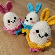 Wielkanoc pisanki jajka wielkanocne dekoracja zestaw handmade na szydełku