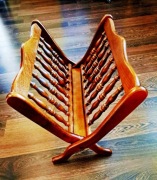 Gazetownik PRL Art Deco DREWNIANY Pojemnik