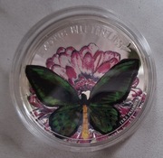 Srebrna moneta 5 dolarów z Tokelau - motyl - 2012 rok