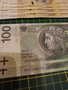 Banknoty 100 zl kolejne numery 