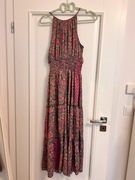 Sukienka maxi kwiaty odkryte ramiona M/L