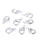 Zapięcie Lobster, kolor srebrny, 12 mm., 5 szt.