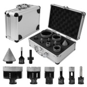 Zestaw 8 wierteł diamentowych do wiercenia ceramice adapter sześciokątny