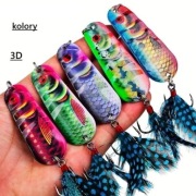 Przynęty wędkarskie błystki.  5 szt. 20 gr. 6,5 cm. komplet