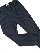 Spodnie sztruksowe damskie MAC Beverly 40 stretch czarne wysoki stan bdb