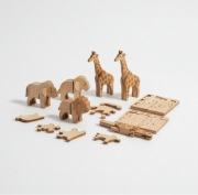 Puzzle Drewniane Zwierzęta 3D – Ekologiczna Zabawka Edukacyjna