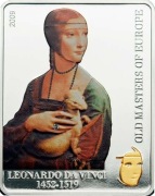 Moneta 5$, 2009, Malarze świata, Dama z Łasiczką
