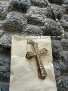 Srebrny łańcuszek splot królewski+krzyżyk - Stal chirurgiczna  - Nowy