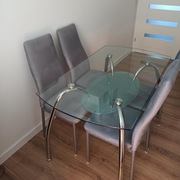 Stól szklany prostokątny 120x70 z półką