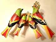 Ptaszki, rzeźba ludowa w drewnie, vintage