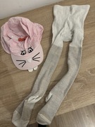 Czapka i rajstopy dla dziewczynki