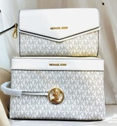 MICHAEL KORS TOREBKI KOMOLET ZESTAW MONIGRAM ZAWIESZKA PASEK VANILLA NOWE 