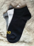 3-pak SKARPETKI STÓPKI Lee BIAŁE SZARE CZARNE 35-38