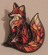 Piękna broszka LIS,przypinka ozdoba myśliwska dla DIANY do munduru leśnika.