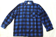Koszula flanelowa w kratę, męska, niebieska, robocza