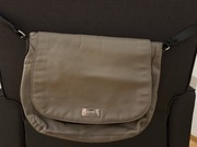 Torebka listonoszka skórzana Ochnik szara na zatrzask i zamek, mieści A4