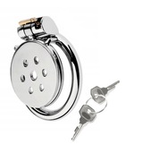 Mały  płaski stalowy pas cnoty Chastity klatka na penisa Oring 45mm