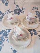 Malowane 3 filiżanki mokka Rosenthal Maria róże 1969 r.