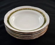 Komplet 6 szt talerze obiadowe Porcelana Chodzież zlote zdobienia  prl 