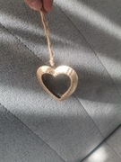 Złote serce na choinkę lub stroik 