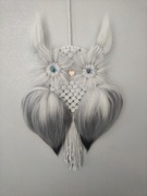 Sowa makrama handmade szara 