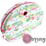 Organizer Obag MOON LIGHT różowy – kwiaty flamingi 2 kieszenie | OMAY