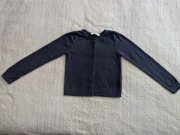 Niebieski granatowy elegancki bawełniany zapinany sweter H&M 146 - 152