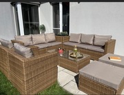 Zestaw mebli ogrodowych technorattan Borneo xxl  sofa stół fotel 