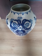 Duży wazon fajansowy fajans kobalt 35 cm wys. bdb stan Włocławek czasy PRL 