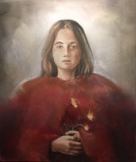 Obraz / Olej na płótnie / 60x70 / 2017 / Dziewczyna w czerwieni 