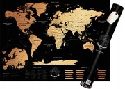 Mapa zdrapka - Czarna złota 80x59cm