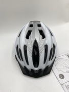 Kask rowerowy z tylną lampką biało szary różne rozmiary regulacja