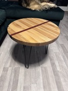 Stolik kawowy okrągły jesionowy