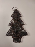 Ozdoba świąteczna, choinka w zielonym brokacie 