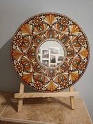 Mandala z lusterkiem 30cm ręcznie malowana dekoracja domu doskonały prezent