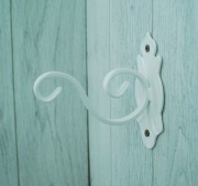 Wieszak Hak Uchwyt metalowy kuty na doniczkę - Biały RAL 9002  (W08)