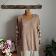 Bluzka damska Pepco, rozmiar L, kremowa w paski