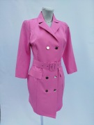 Nowa różowa krótka sukienka marynarkowa Ombre 34 XS 