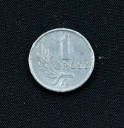 Moneta 1 grosz 1949 bez znaku mennicy (aluminium)