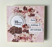 Kartka urodzinowa „Życia słodkiego jak czekolada”.