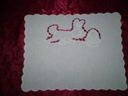 SERWETKA WIELKANOCNA HAFT RICHELIEU 