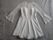 Nowa biała elegancka koronkowa krótka sukienka suknia ślubna Real Silk 42