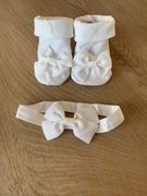 Bawełniane skarpetki i opaska 6-12m zestaw 