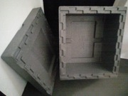 Duże solidne termobox lodówka turystyczna ogrodowa 74x64x49 grubość 6cm 