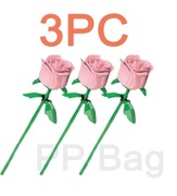 Klocki róża kwiat różowa roże jak lego 3 sztuki jak LEGO