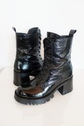 botki workery Venezia 39 czarne lakierowane