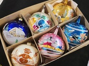 Duże Bombki choinkowe prl okrągłe retro ozdoby na choinkę  vintage  