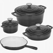 Zestaw garnków żeliwnych 4 szt. Xanten Black CS KOCHSYSTEME CSK067465
