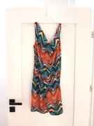 Pomarańczowy niebieski krótki kombinezon 36S/M38 damski letni plażowy